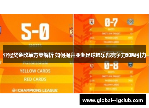 亚冠奖金改革方案解析 如何提升亚洲足球俱乐部竞争力和吸引力